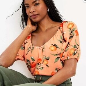 Loft Peasant Style Oranges Shirt